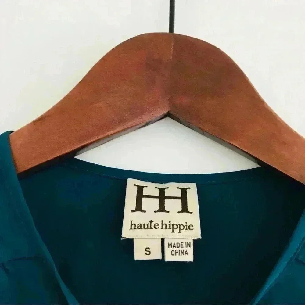 Haute Hippie 100% Silk Long Sleeve Dress Sz S - Picture 6 of 8